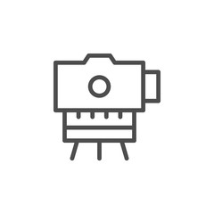 Surveyor instrument line outline icon