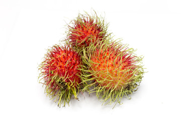 Rambutan isolated on white background with clipping path