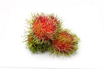 Rambutan isolated on white background with clipping path