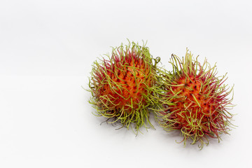 Rambutan isolated on white background with clipping path