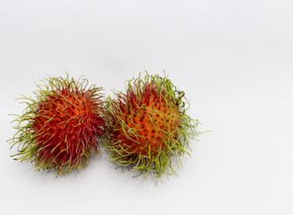 Rambutan isolated on white background with clipping path