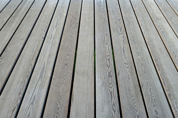 Wooden flooring, view in perspective. Wooden floor as background