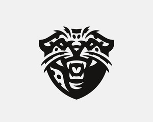 Leopard head logo. Wild cat emblem design editable for your business. Vector illustration.