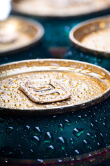 Chiled beer can on white background. High resolution image.