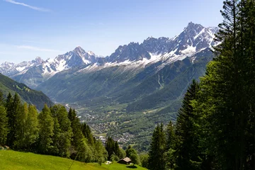 City of Chamonix during summer with moutains in the background © Petteri