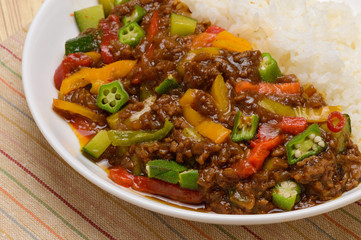 夏野菜のキーマカレー