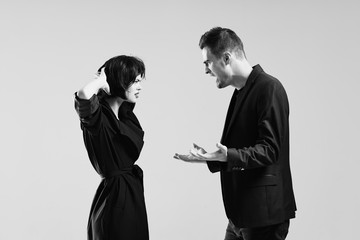 man and woman shaking hands