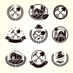 Farm labels and elements set. Collection icon farm. Vector