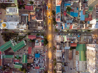 Streets of Maputo from above creating nice pattern, capital city of Mozambique, Africa - obrazy, fototapety, plakaty