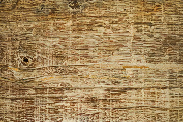 old wood texture distressed grunge background, scratched brown paint on planks of wood wall