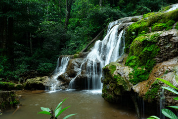 Naklejka na ściany i meble Waterfalls in the rainy season, wetness in the rainy season