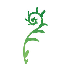Fantasy fern, natural and prehistoric vector green plant.