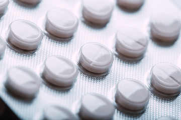 Packs of pills isolated on white background