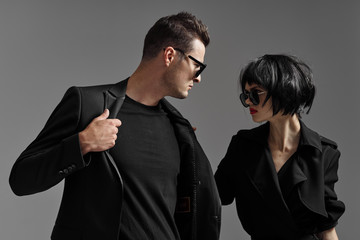 portrait of young fashion man and woman