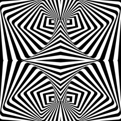 Black white background with optical illusion