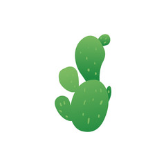 Big green cactus plant in cartoon style