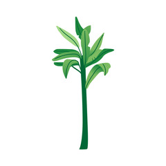 Vector flat abstract green plant with leaves icon
