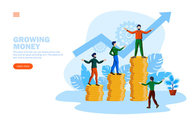 growing money with the team growth concept vector illustration