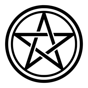 Pentacle symbol icon in a circle