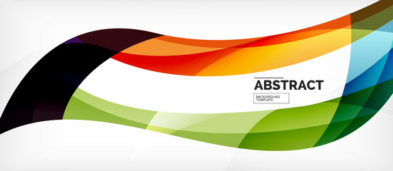 Obraz premium Colorful wave lines abstract background, color line for business or techno presentation