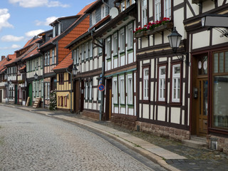 Fototapeta na wymiar Altstadtäuser in Quedlinburg, Harz