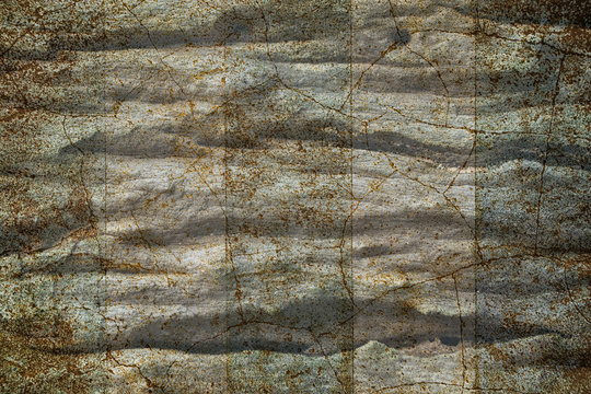 grunge  brown and blue  crack wall texture  vintage coloor style background
