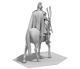 rider, warrior on horseback, 3D rendering, 3D illustration