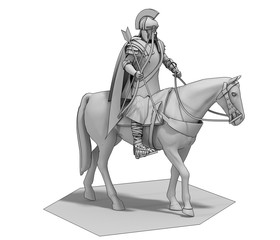 rider, warrior on horseback, 3D rendering, 3D illustration