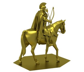 rider, warrior on horseback, 3D rendering, 3D illustration