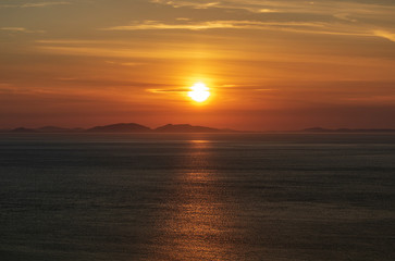 Obraz premium Sonnenuntergang am Neist Point Lighthouse