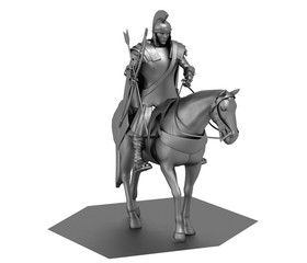 rider, warrior on horseback, 3D rendering, 3D illustration