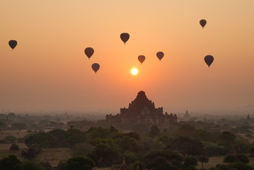 Ancient Buddhist temples in Bagan, Myanmar