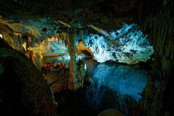 First view after the entrance of the Imposing Grotta di Nettuno in Sardegna (Italy) © Adrian