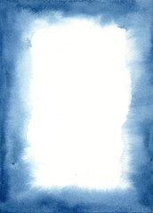 Blue watercolor background and frame
