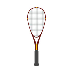 Vector squash racquet sport red icon isolated
