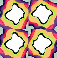 Fototapeta premium Vector decorative background. Abstract web template with cut out 3d paper abstract waves on light background for decoration design.