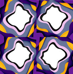 Vector decorative background. Abstract web template with cut out 3d paper abstract waves on light background for decoration design.