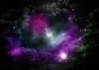 galaxy in a free space. 3D rendering