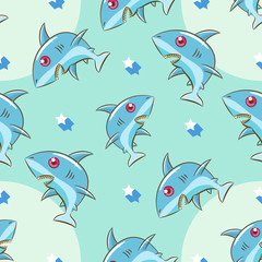 baby shark vector pattern graphic design