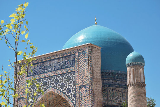 Blue Dome Busking In The Sunlight In Shahrisabz, Uzbekistan