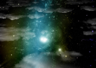 galaxy in a free space. 3D rendering