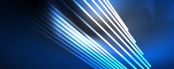 Color light with lines, outer space background, bright rays