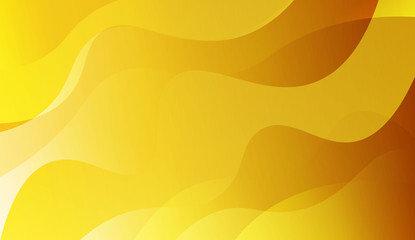 Abstract Background With Dynamic Wave Effect. Design For Cover Page, Poster, Banner Of Websites. Vector Illustration with Gold Color Gradient.