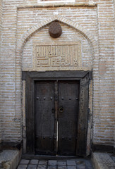 Door of ancient silk road city Bukhara, Uzbeksitan