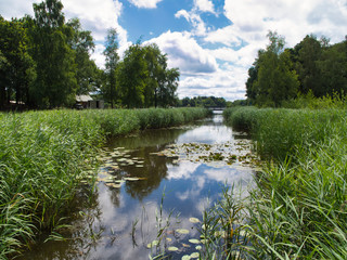 Fototapeta premium Flusslandschaft in Holland 