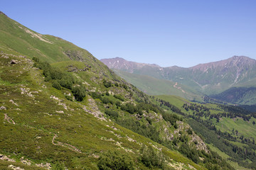 the Caucasus mountains Arkhyz in Sunny day