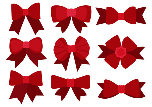 Red bow design on white background illustration vector