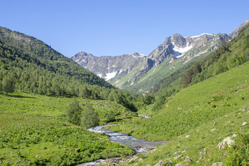 the Caucasus mountains Arkhyz in Sunny day