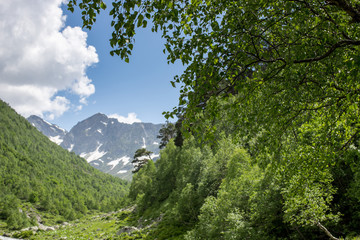 the Caucasus mountains Arkhyz in Sunny day