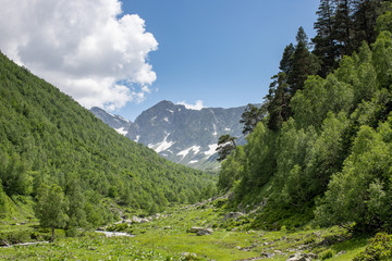 the Caucasus mountains Arkhyz in Sunny day